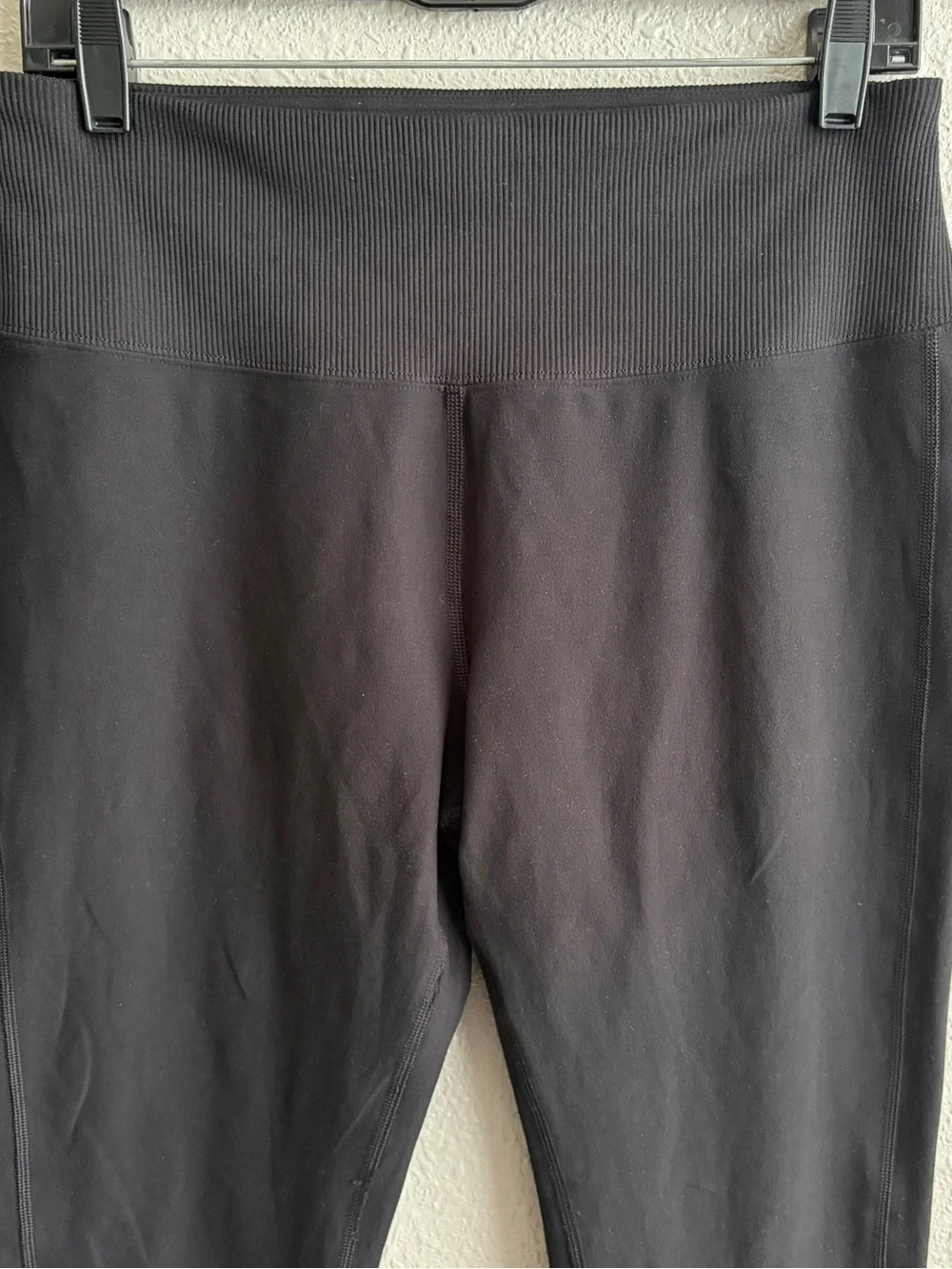 Alo Yoga Black Alosoft High Waist Lounge Leggings With Ribbed Waist Ankles